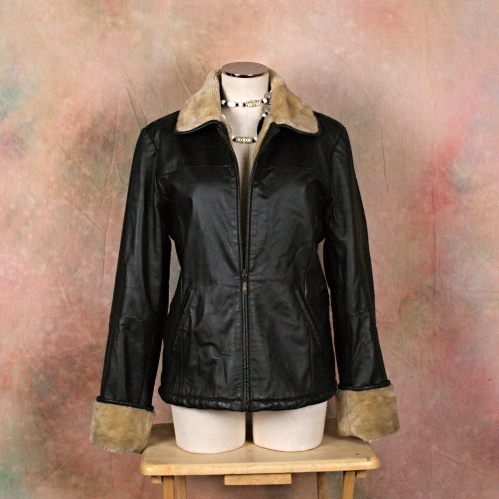 Bonus Italian Fashions Women's Size L Leather Jacket